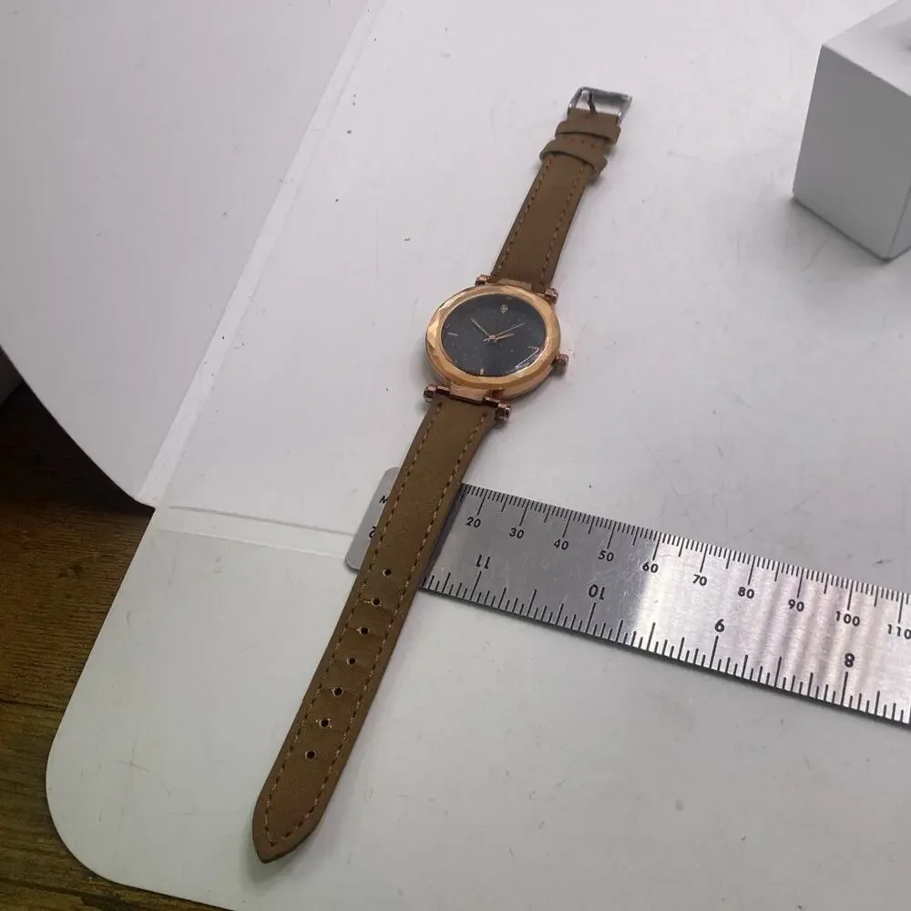 Womens Vintage Leather Quartz Fashion Watch New Battery